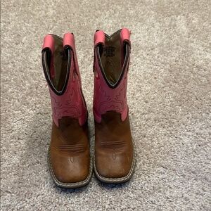 Old West Pink Toddler Girls Square Toe Cowboy Western Boots